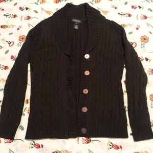 Brown Jones New York button up cardigan.  Size S.  Very good condition.